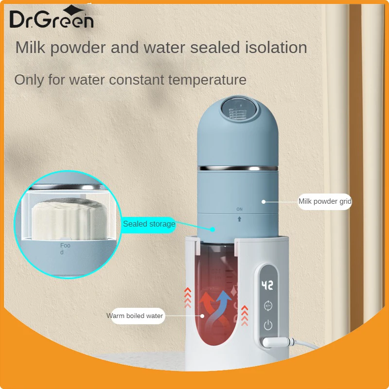 Dr.Green  4S Thermostatic Newborn Baby Bottle Wide Mouth Glass 150mL/240mL Sealed isolation Fast milk filling RemovableWashable 6