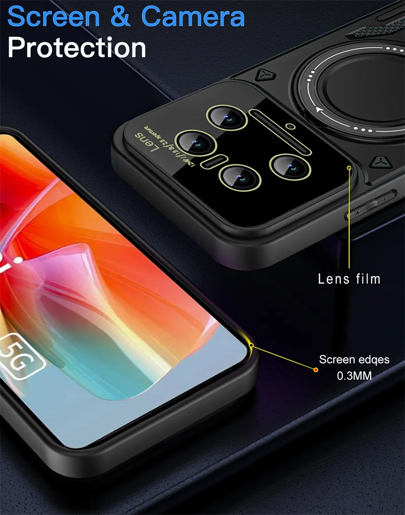 Armor Magsafe Wireless Charging Ring Stand Back Cover With Magnet Coque 