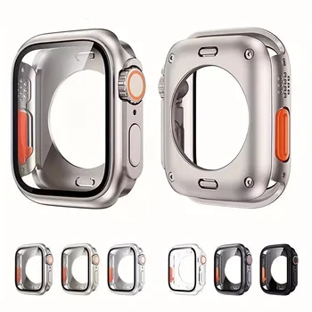 Cambia in custodia protettiva ultra completa per Apple Watch 45 46 Protezione schermo in vetro temperato da 44 mm per IWatch Series 10 9 8 7 6 SE 5