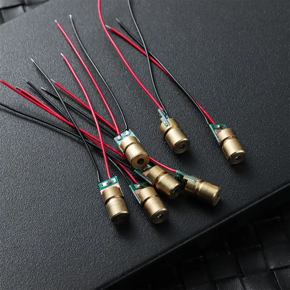1/3/5/10pc Mini Red Sight Copper Head 650nm 6mm 3V Adjustable Lasers Dot Diode Module Laser diodes laser head