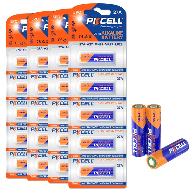 5pcs 27A Alkaline 12V Batteries Also Known as A27 G27A B-1 L828 CA22 GP27A