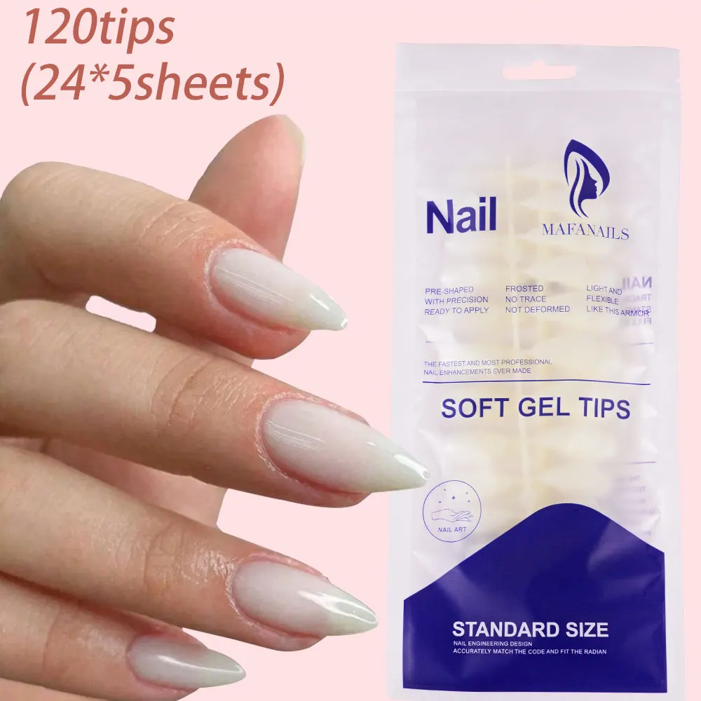 Elegance Collection: Almond Nude Pink Press-On Gel Nail Tips - 150 Piece Set