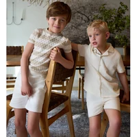Robe en coton pour filles, collection Maison AS SS26, jacquard à rayures, tricot à motif diamant pour garçons, vêtements assortis pour la famille 2