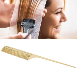 Salon Rat Tail Hair Comb Men Women Styling Comb Professional Barber Aluminum Metal Comb(Gold )