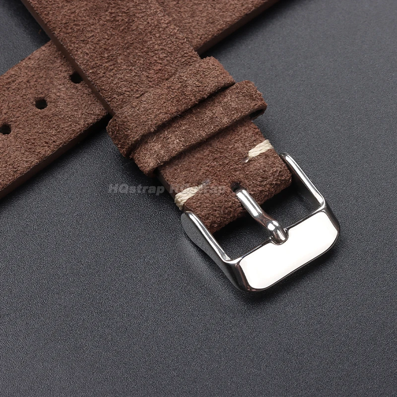 Vintage Suede Leather Quick-Release Watch Strap - Soft Replacement Wristband