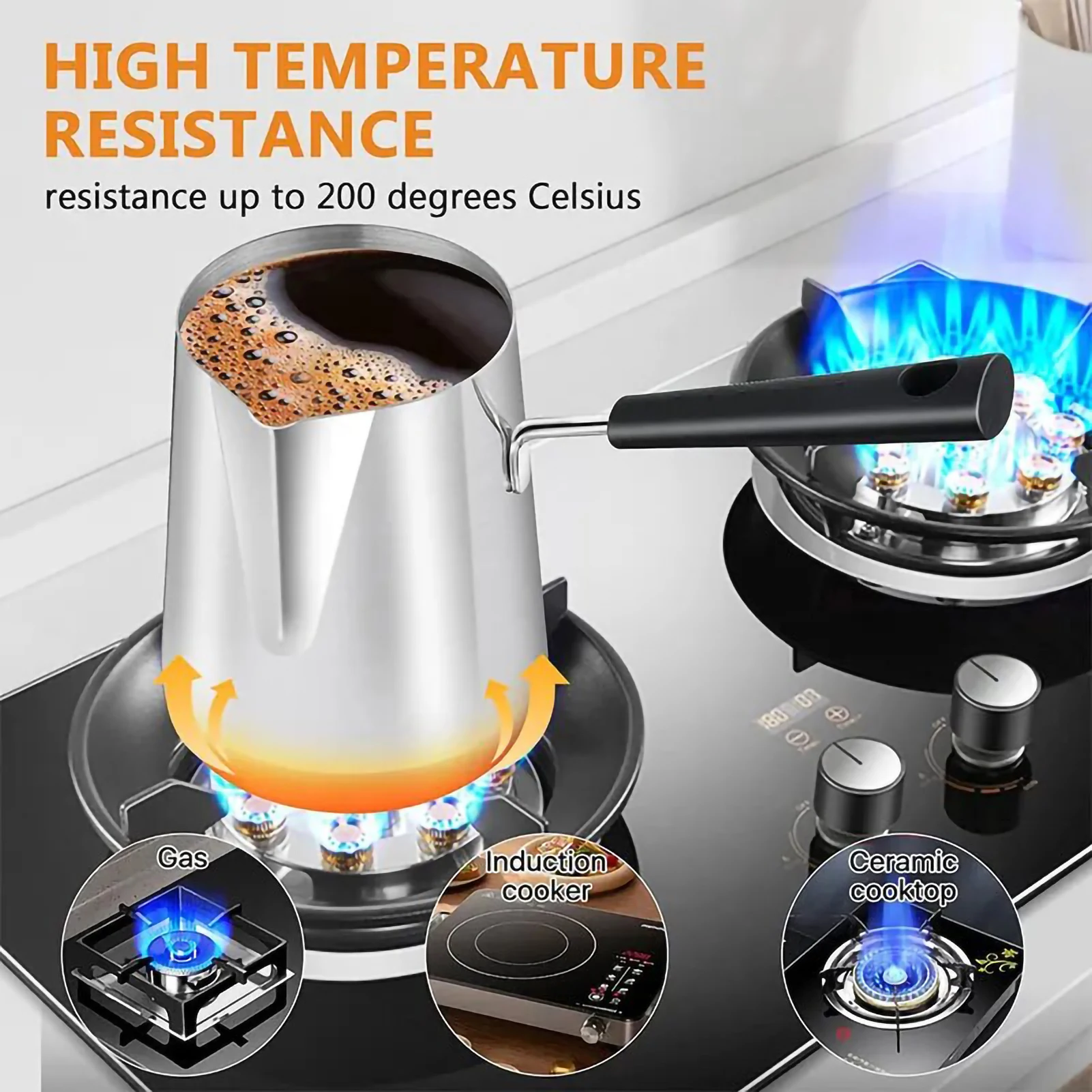 Milk pot fancy milk pot stainless steel thickened complementary cooker baby milk powder heating mini pot coffee pulling moka