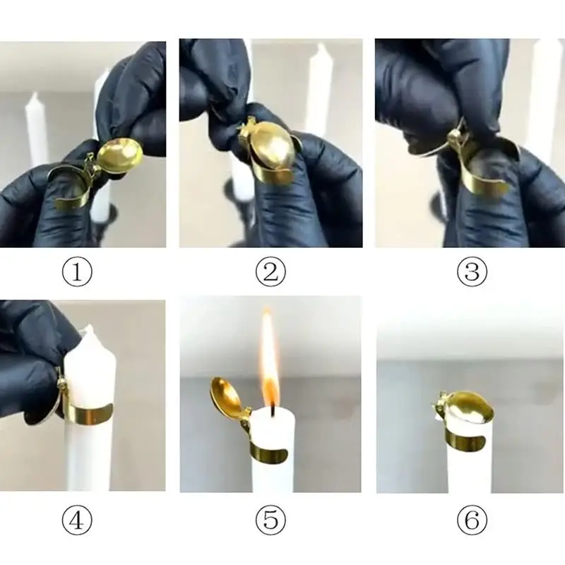 Automatic Candle Fire Snuffer Candle Cover Wick Flame Extinguishing Safely Clip Home Care Indoor Mini Fire Trimmer Tool candle snuffer
