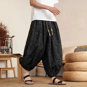 Vintage Jacquard Shorts Men 2026 Spring Summer Casual Trendy Lantern Trousers Japanese Styles Harun Wide Leg Pants Plus Size 8XL 1