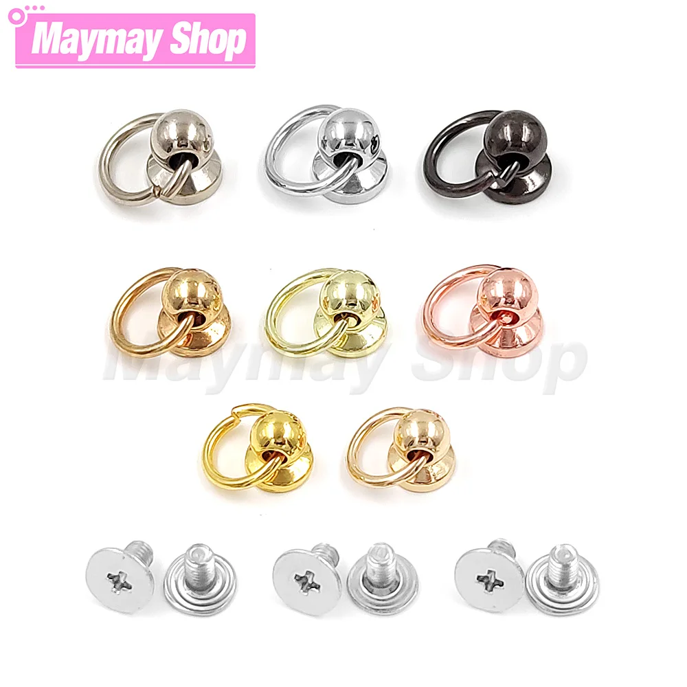 Jewelry Making Supplies Craft Supplies 20set 7/8/10mm Metal Chicago Screw Rivet Ball Post Screwback With O Ring Stud For Leathercraft Phone Case Decoration Accessories