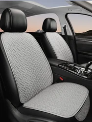All - Season Universal Linen Car Seat Cushion - Breathable Driver's Seat Cover, Ergonomic Support, Set of 3 (Grey)