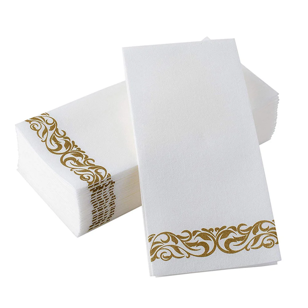 

Декоративные салфетки, бумажные гостевые полотенца, носовой платок, Золотая Цветочная салфетка, фотобумага