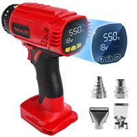 400W 550℃ Cordless Heat Gun for Milwaukee 18V Battery with LCD Digital Display Hot Air Gun for Shrink Tubing (No Battery) 1