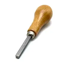 Jewelry Bezel Set Diamond Gemstone Setting Hand Tool with Wooden Handle (Square 5mm shape)