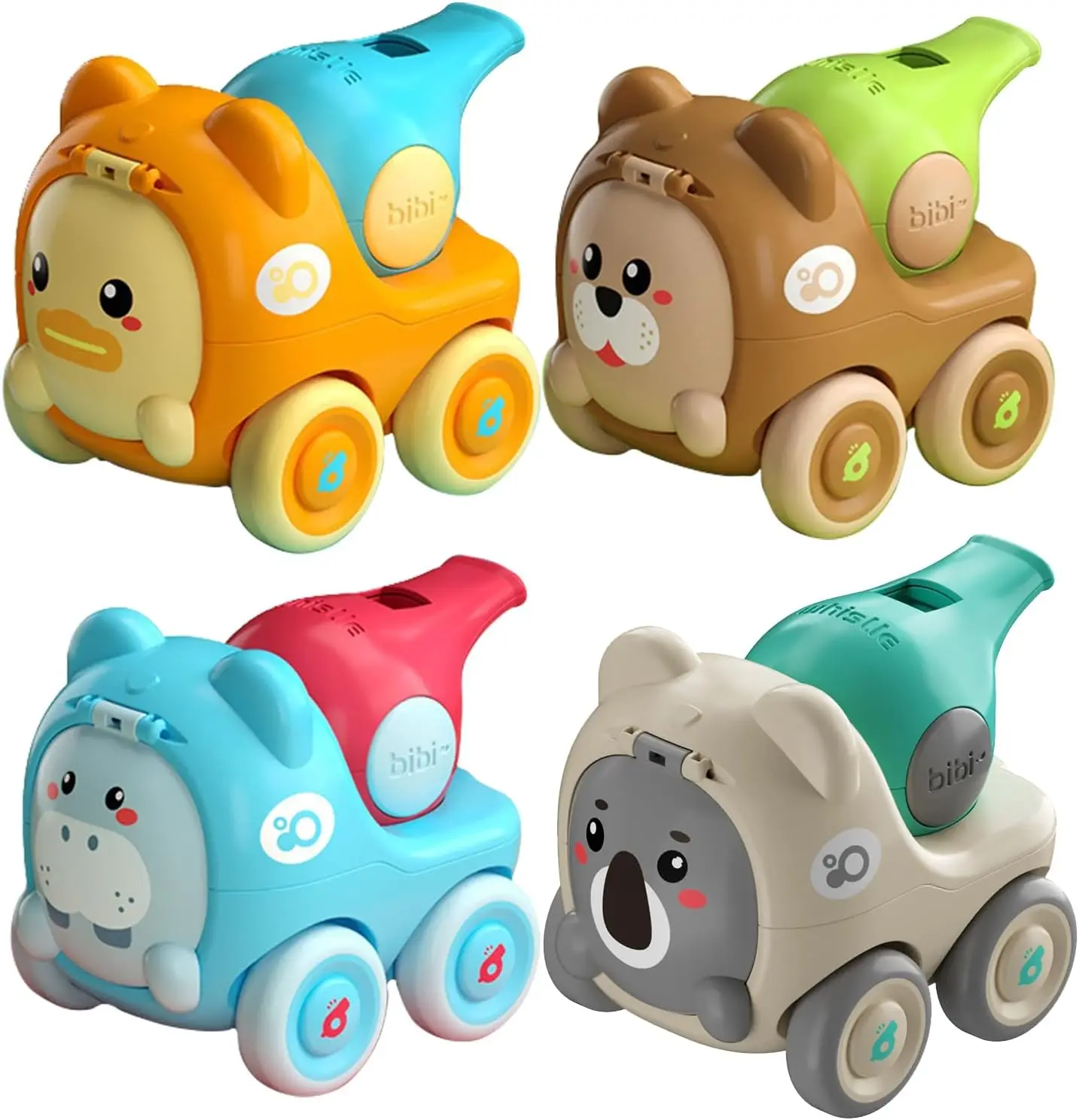 

Animal Toy Cars for Toddlers Upgraded with Whistling Inertia Trucks for Kids Birthday Gift Toys Vehicles for Boys Girls Age 18M+