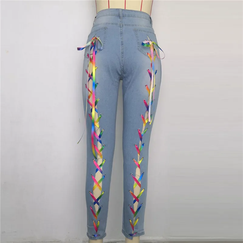 Women Plus Size XL-5XL Jeans Rainbow 