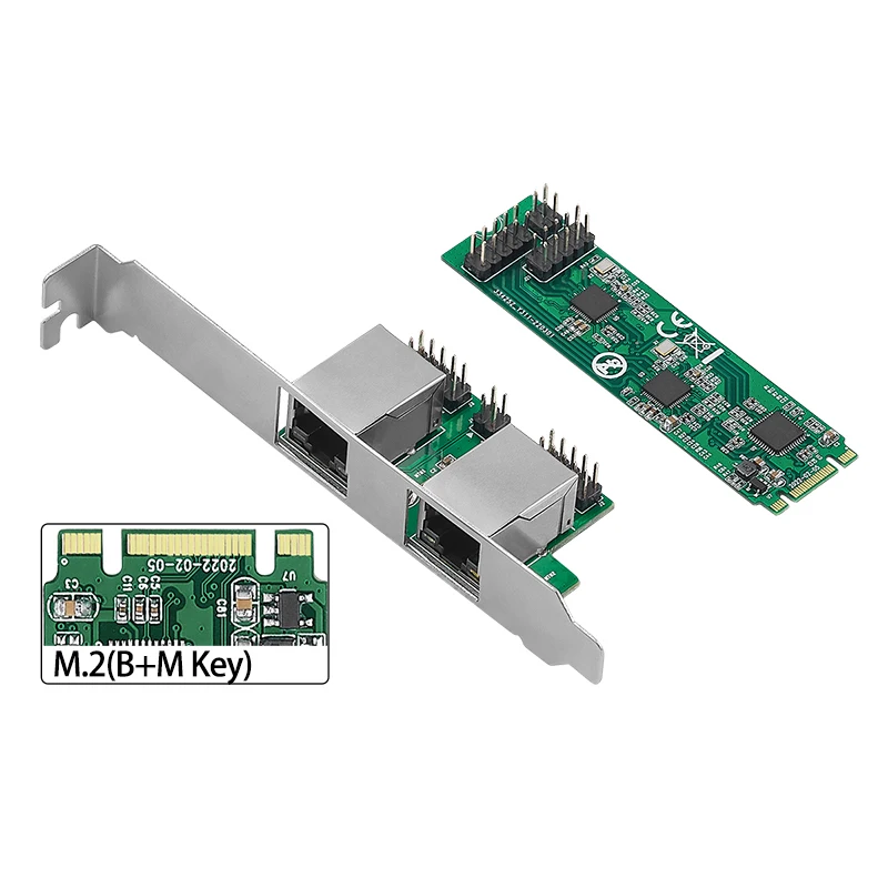 Adaptador Ethernet Gigabit para Desktop Portas Rj45 2.5g Nic 2500mbps b Chave m m2 22x80 mm Tamanho Rtl8125b Realtek-m.2 - Imagem 5