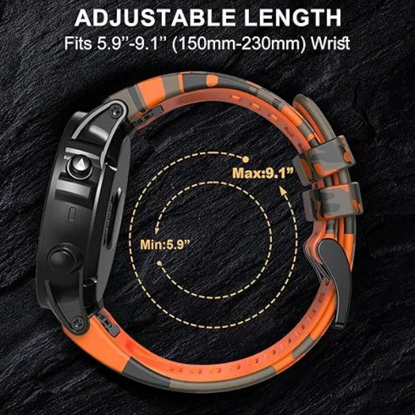 Quickfit Silicone Smart Watch Strap, 22mm & 26mm