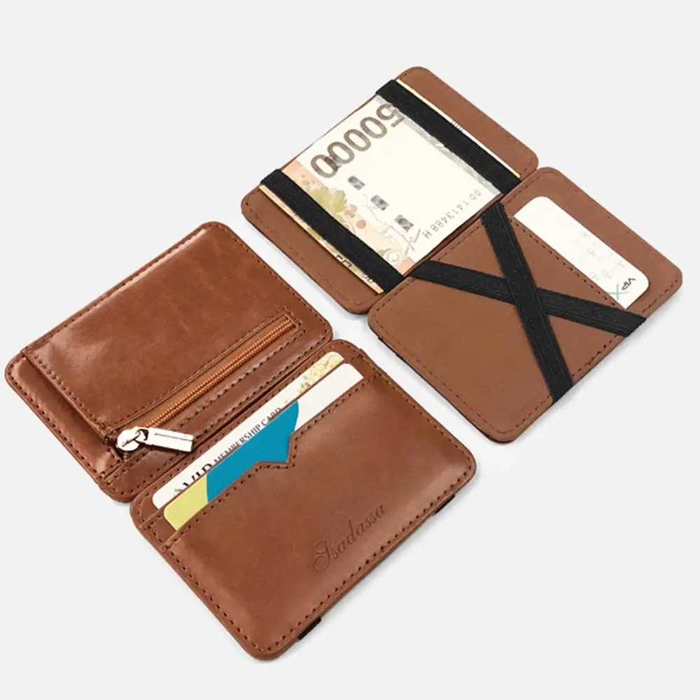 

Vintage Coin Purse Credit Card Clamshell Mode ID Card Holder Business Wallets Money Clip Men Magic Wallet Card Storage Case