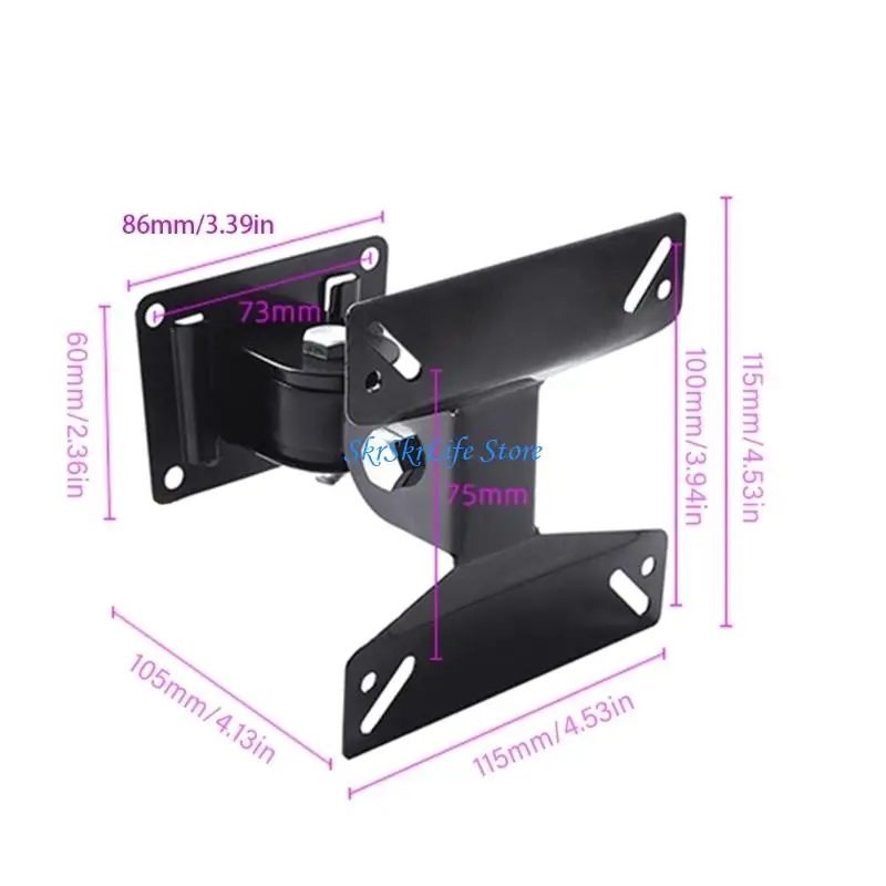 E65E 1424인치 LED 및 모니터 스탠드용 보안 벽 장착 브래킷은 최적의 시청을 위해 180° 기울기 회전 기능을 제공합니다.