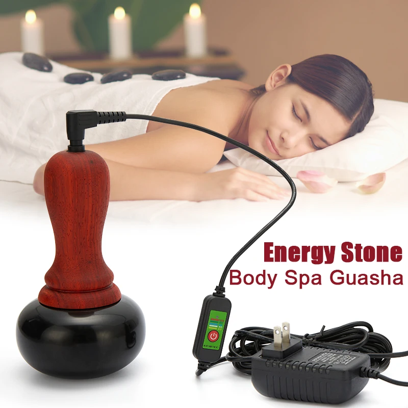 

Electric Heating Bian Stone Gua Sha Massager Hot Compress Body Physiotherapy Tool Back Face Massage Warm Moxibustion Guasha Tool