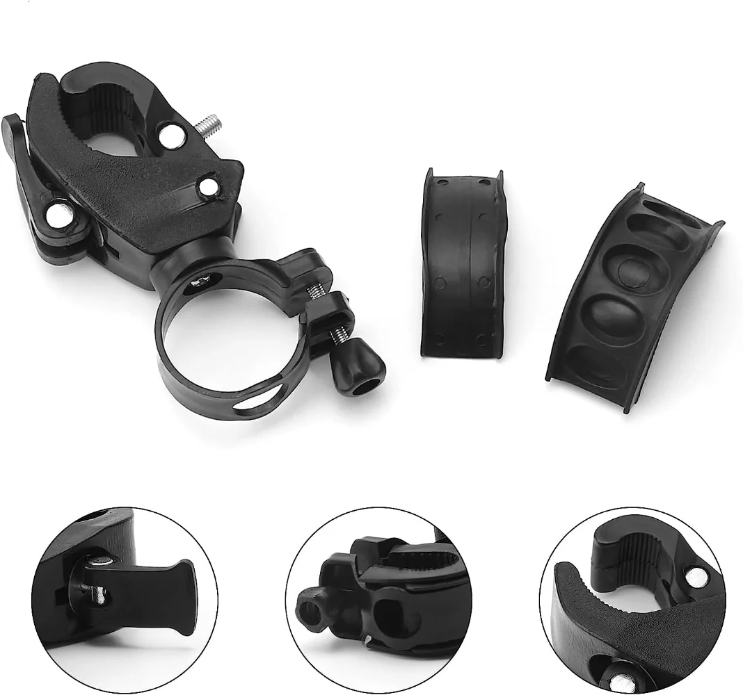 Bike Light Mount Handlebar Bicycle Flashlight Holder Mounting Bracket Torch Clip