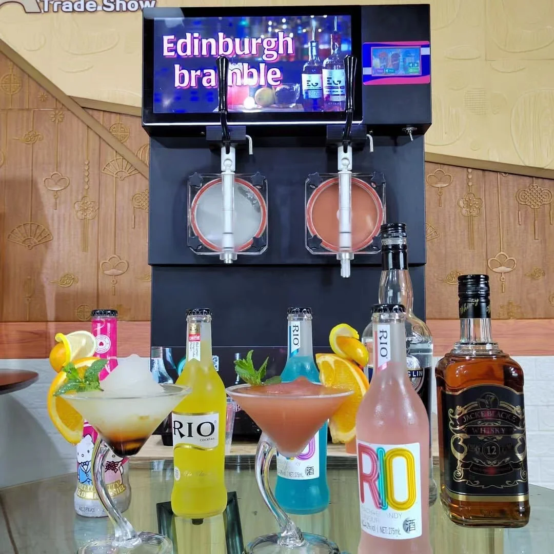 Cocktail Congelati Totalmente Chiusi Margarita Granita Slushy Machine 2 Serbatoi Mlik Shake Granita Chiller Milk Tea Iced Coffeee