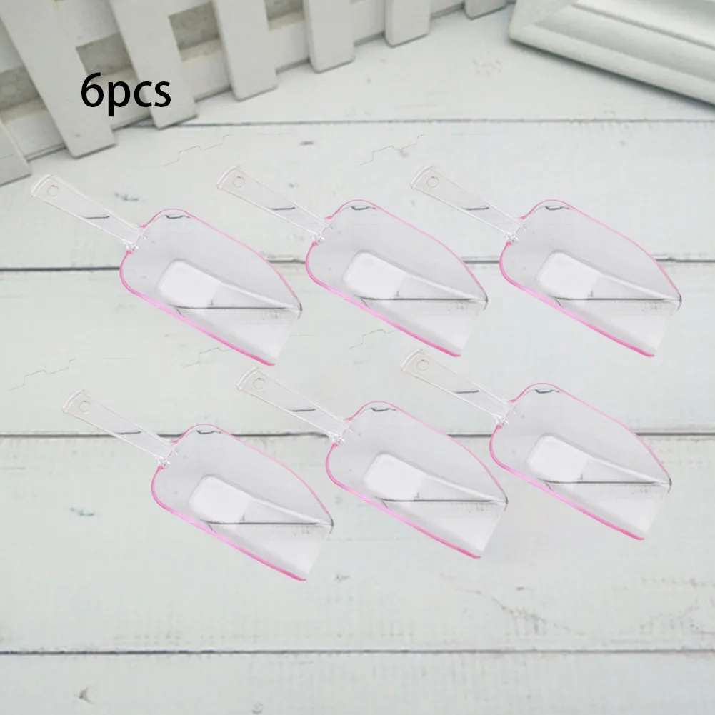 Mini Plastic Ice Scoops Transparant Ice Shovel Candy Dessert Grain Birthday Wedding Party Supplies Kitchen Accessories 6pcs ice cream scoop ice shovel scoop ice cube scoop