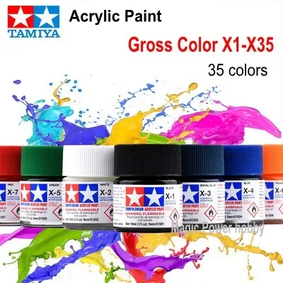 acrylic paint 10ml Tamiya Paint X1-X23 Gross Colors For Assembly Model Building Tool DIY Water-Soluble