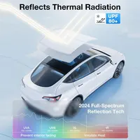 Sunshades For Tesla Model 3 Sunroof Highland 2025 Model Y 2020-25 Ice Cloth Buckle Sun Pare Glass Front Rear Skylight Accessory 2