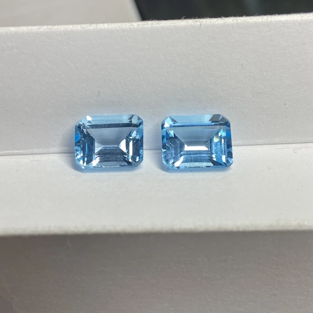 Emerald Cut 10*8mm 4.1 Carats Topaz Stone AAA High Quality Loose Natural Sky Blue Gemstones