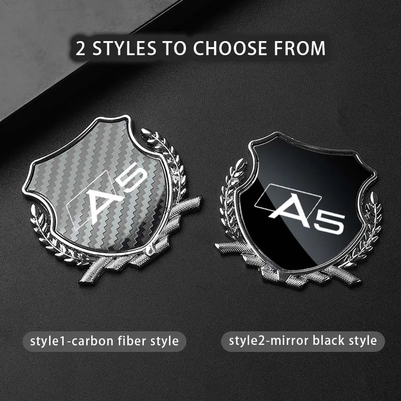 

Car Side Modification Sign Triangular Metal Sticke for Audi A5 A7 A6 A3 A4 A8 B8 B9 F5 8T 2018 2023 2024 Car Accessories Logo