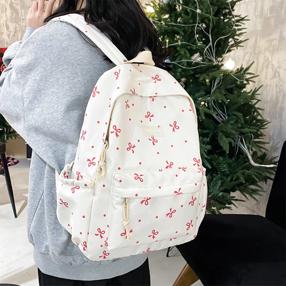 Women Laptop Backpack Floral Print Casual School Bag Large Capacity Versatile Rucksack School Outdoor Camping Picnic Bag