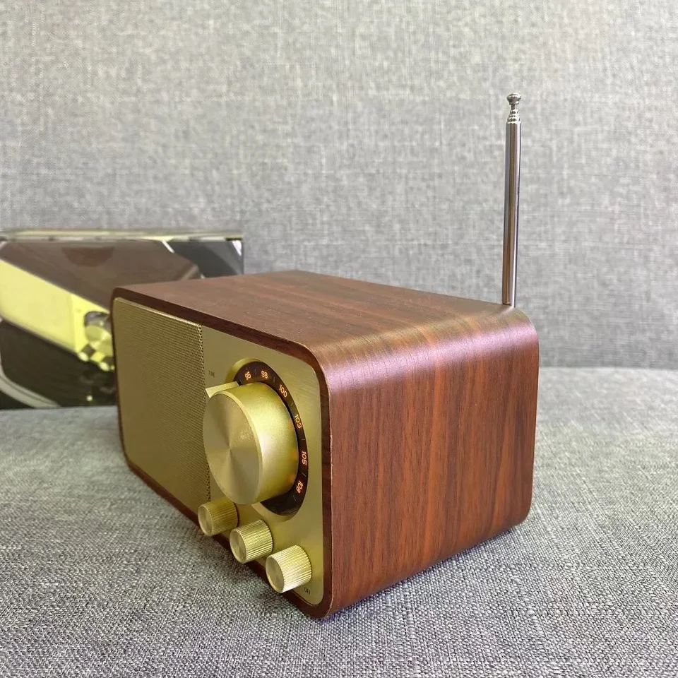 JY66 Wooden Portable Audifonos Bluetooth Speaker Wireless FM Radio