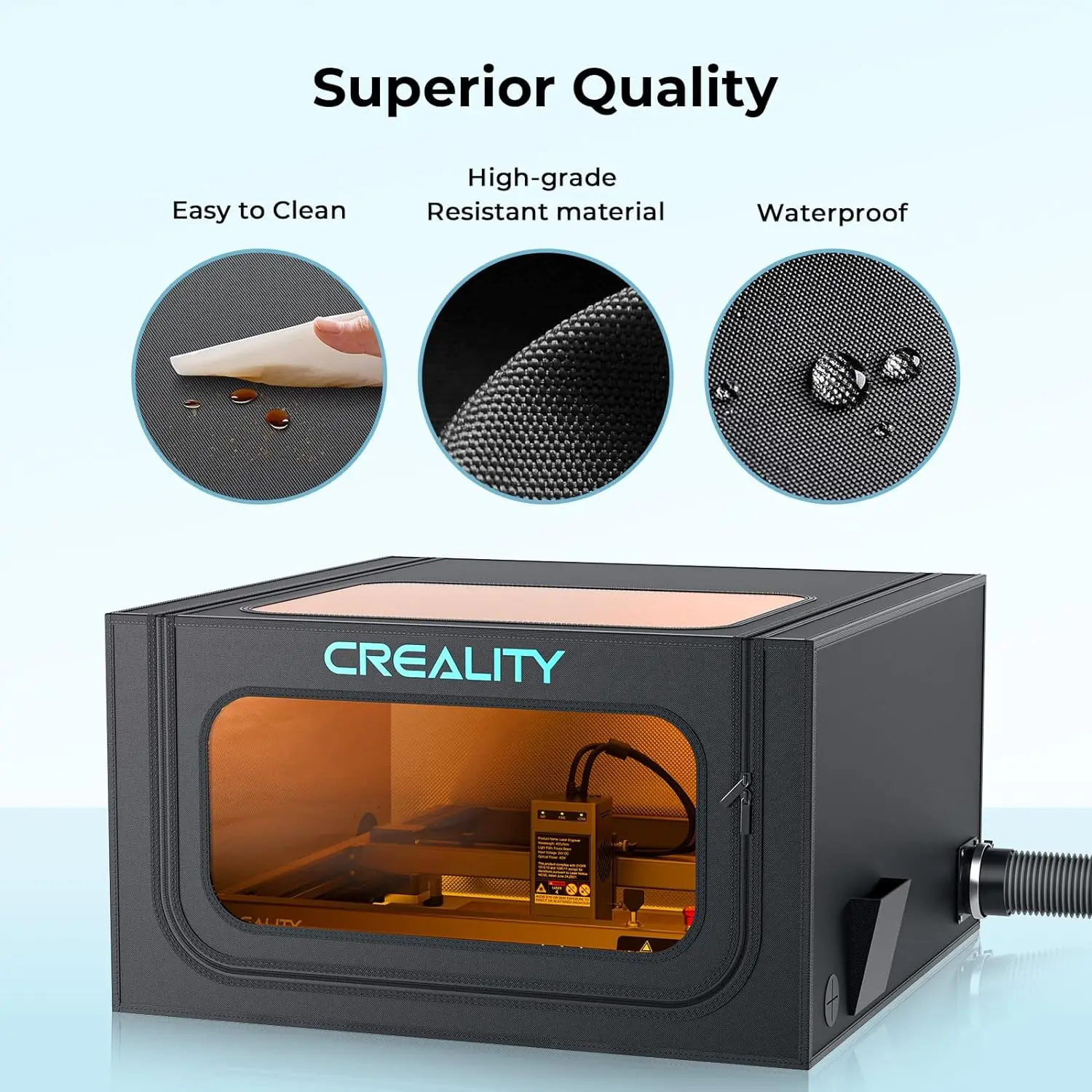 Creality-レーザー彫刻機用の折りたたみ式エンクロージャー,難燃 Creality-レーザー彫刻機用の折りたたみ式エンクロージャー,難燃