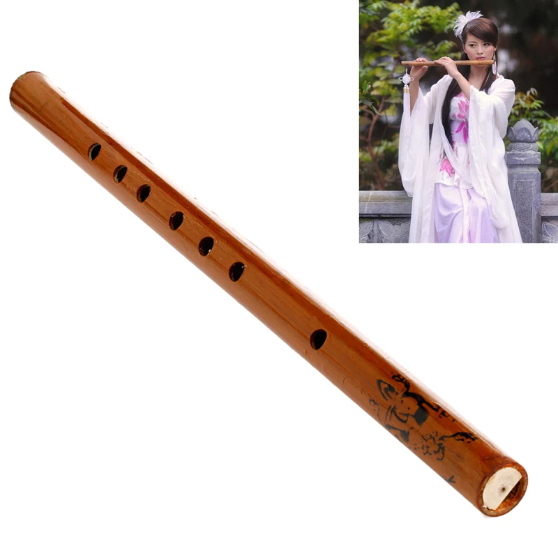 Chinese Dizi Traditional 6 Hole Bamboo Flute Clarinet Student Wood Color