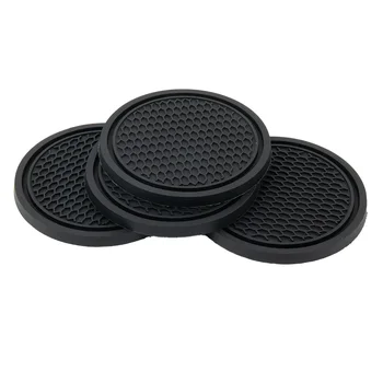 4pcs Car Coaster Non-Slip Silicone Mat For Car Water Cup Auto Interior Anti-Slip Cup Pad Drink Holder Mat Decoration Accessories
