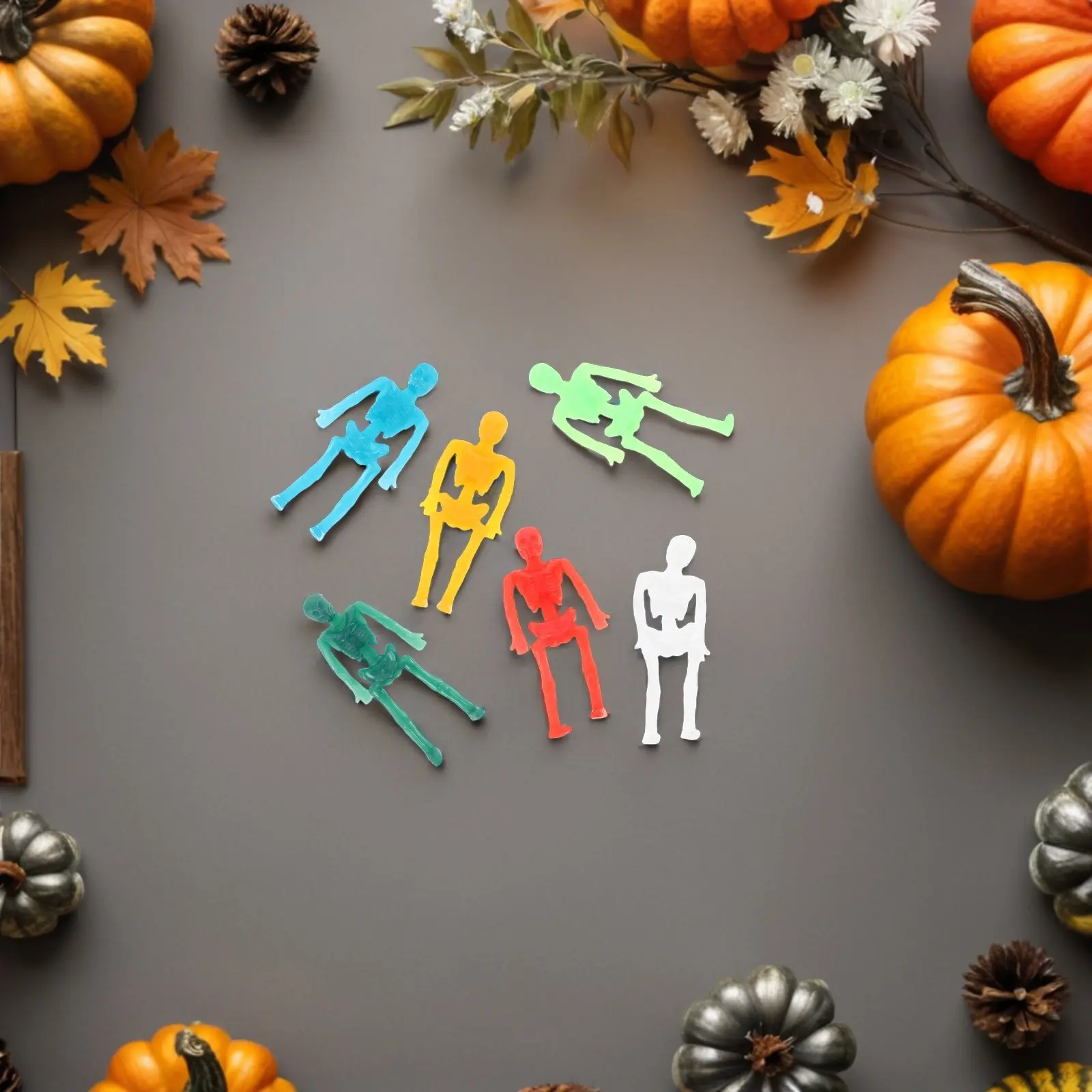 40개 신축성 TPR 해골 할로윈 장난 소품 끈적이는 벽에 붙는 미니 피규어 파티 장식 교실 보상품