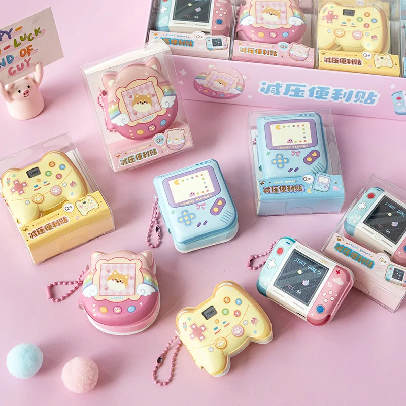 4 Stück Mini Cartoon Memo Pad Spielkonsole Form Haftnotiz Tragbares Nachrichtenbuch Dekompressionsbuch – Detail 3