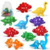 Matching Letters，13PCS Double-Sided Dinosaur Alphabet Match Game Preschool Educational Montessori Learning Toys for Toddlers 1