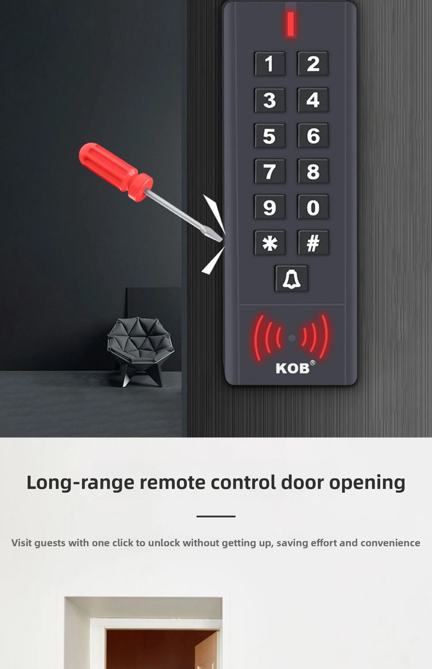 wireless access control system, wire-free card and password integrated machine,