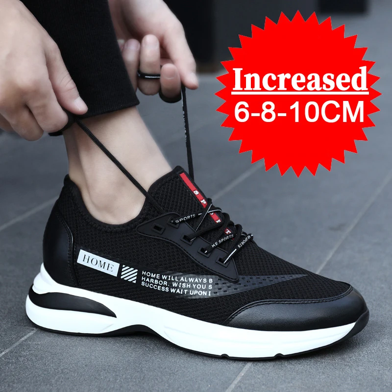 Men's Sneakers Elevator Shoes Breathable Height Increasing Invisible Inner Height 6/8/10CM Taller Shoes Comfortable Sports Shoes 3