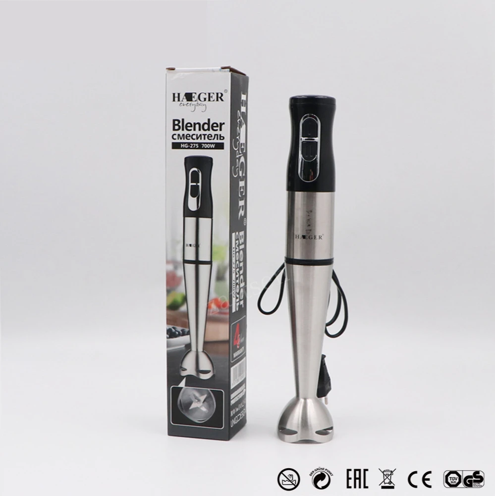 High Power Food Mixer 3Speeds Hand Blender Electric Four-blade Ice Crushing Kitchen Vegetable Fruit Stirring Gift