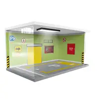 1/24 Scale Parking Lot Scene Model Garage Display Case with Lights Street Parking Lot for Desk Car Model Toy Gifts 2