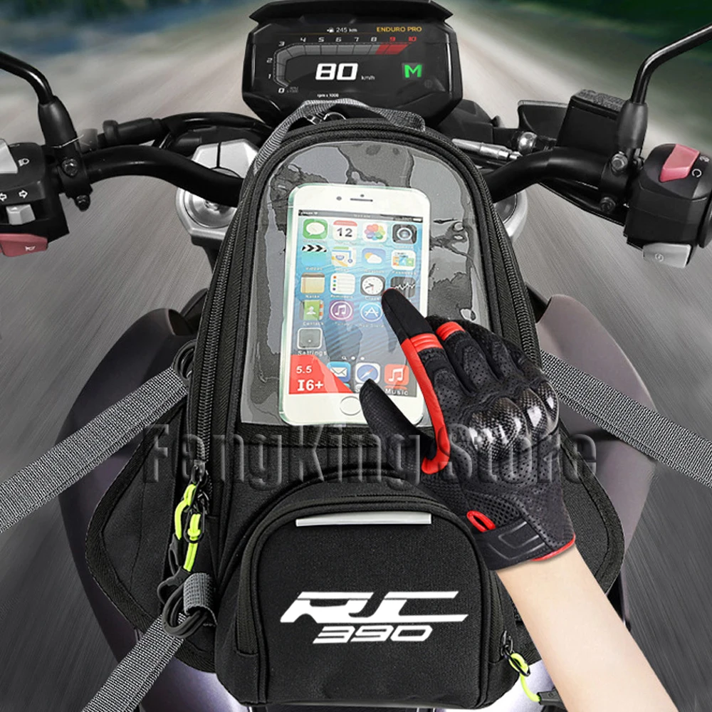 대형 스크린 내비게이션 연료 탱크 가방, RC390 RC 390 오토바이 마그네틱 라이딩 백