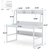 Computer desk with kitchen cabinets, 47-inch home desk with space saving design and small space with bookshelves 2