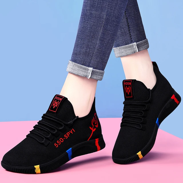 Zapatillas De correr transpirables para Mujer, Zapatos deportivos  antideslizantes con plataforma, cómodos, otoño - AliExpress
