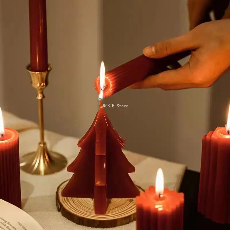 Stampi in Silicone per albero di natale stampo per candele profumate in gesso fatto a mano fai da te decorazioni natalizie decorazioni per la casa artigianato