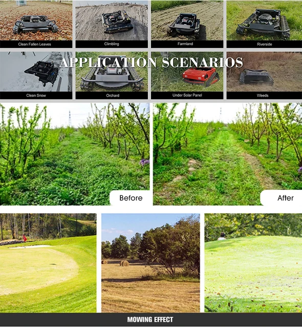 Customized Remote Control Lawn Mower 4-stroke High Torque Self-propelled Lawn Mower with Grass Collecting Bucket for Garden Use 6