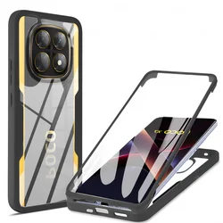 Ultimate 360 Full Cover Shockproof Phone Case with Screen Protection for Poco X6 Pro 5G (Black)