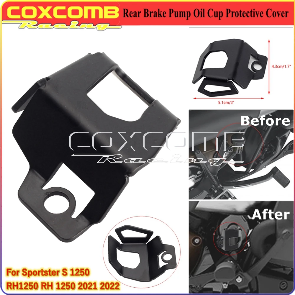 For Sportster S 1250 Rh1250 Rh 1250 2021 2022 Motorcycle Cnc Aluminum Alloy Protective Cover For Rear Brake Pump Oil Cup Black